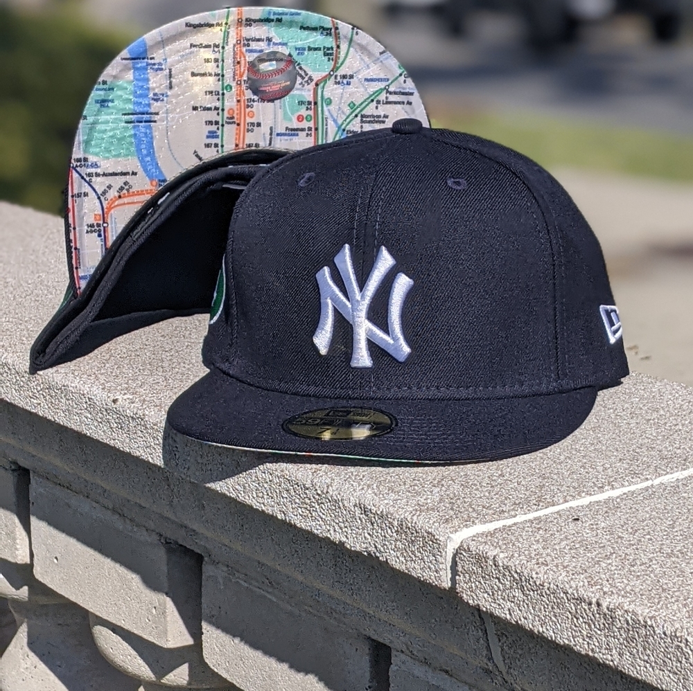 New Era Yankees Game Fitted Hat Subway UV sz 7 1/4